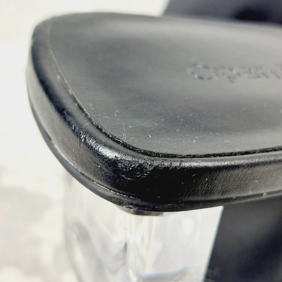 New Open Edit Cleo Black Square Toe Heeled Slide Sandals T314 - Picture 12 of 13